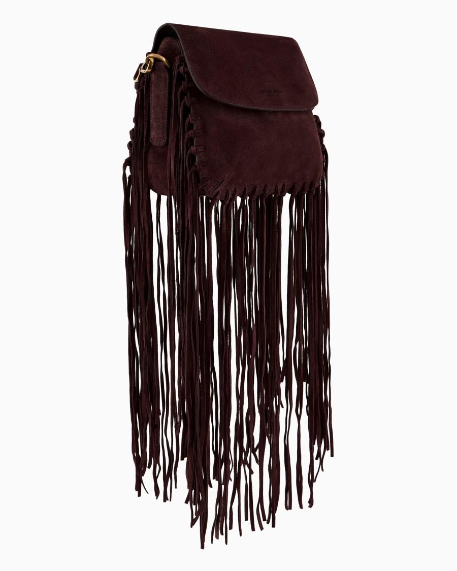 The world of armani BORSA LA PRIMA IN PELLE SCAMOSCIATA CON FRANGE Prezzo Ridotto