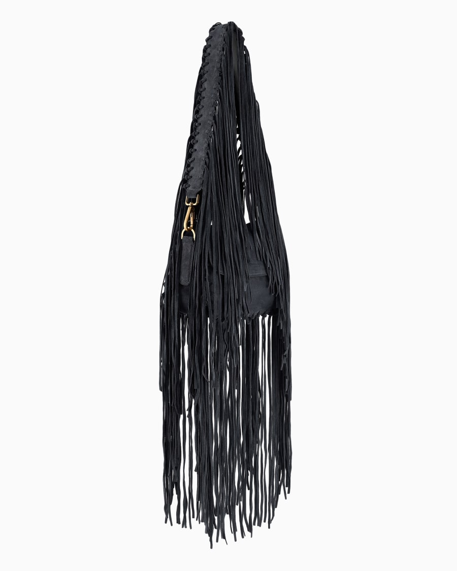 The world of armani BORSA LA PRIMA IN PELLE SCAMOSCIATA CON FRANGE Sottocosto