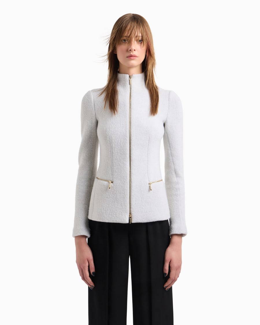 The world of armani GIACCA CON ZIP IN COTONE LANA E CASHMERE DOUBLE Novità