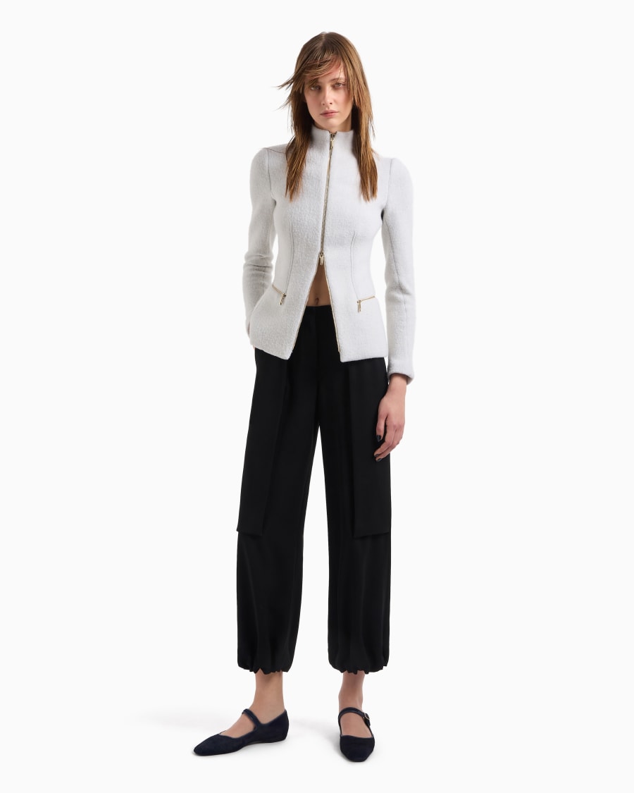The world of armani GIACCA CON ZIP IN COTONE LANA E CASHMERE DOUBLE Novità