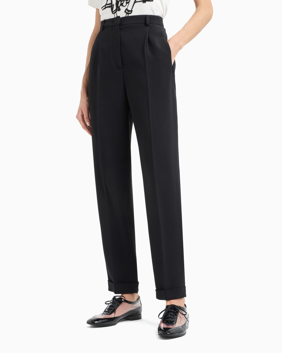 The world of armani PANTALONI DRITTI A UNA PINCE IN CADY DI VISCOSA Presa
