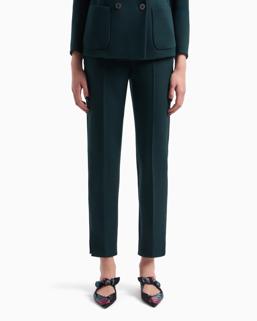 The world of armani PANTALONI DRITTI IN LANA VERGINE STRETCH Sconto