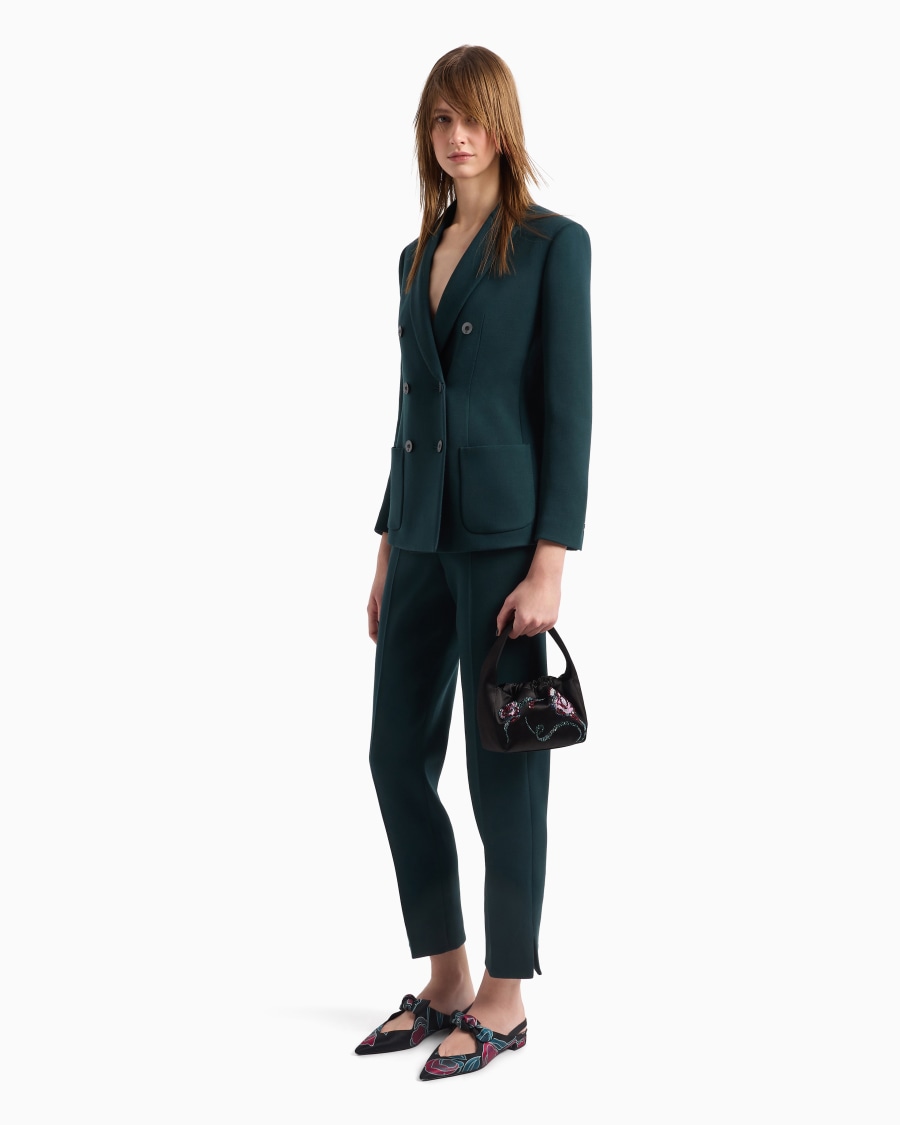 The world of armani PANTALONI DRITTI IN LANA VERGINE STRETCH Sconto