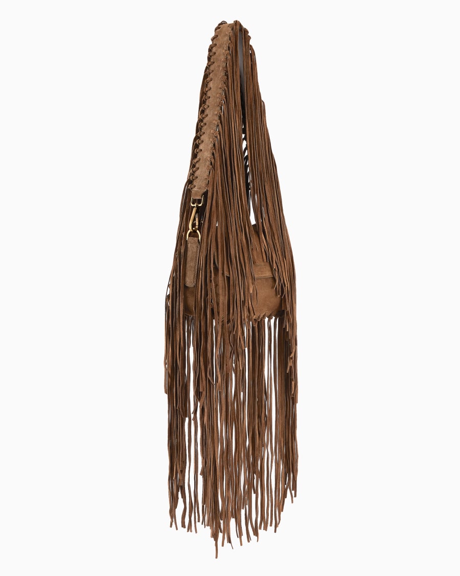 The world of armani BORSA LA PRIMA IN PELLE SCAMOSCIATA CON FRANGE Saldi