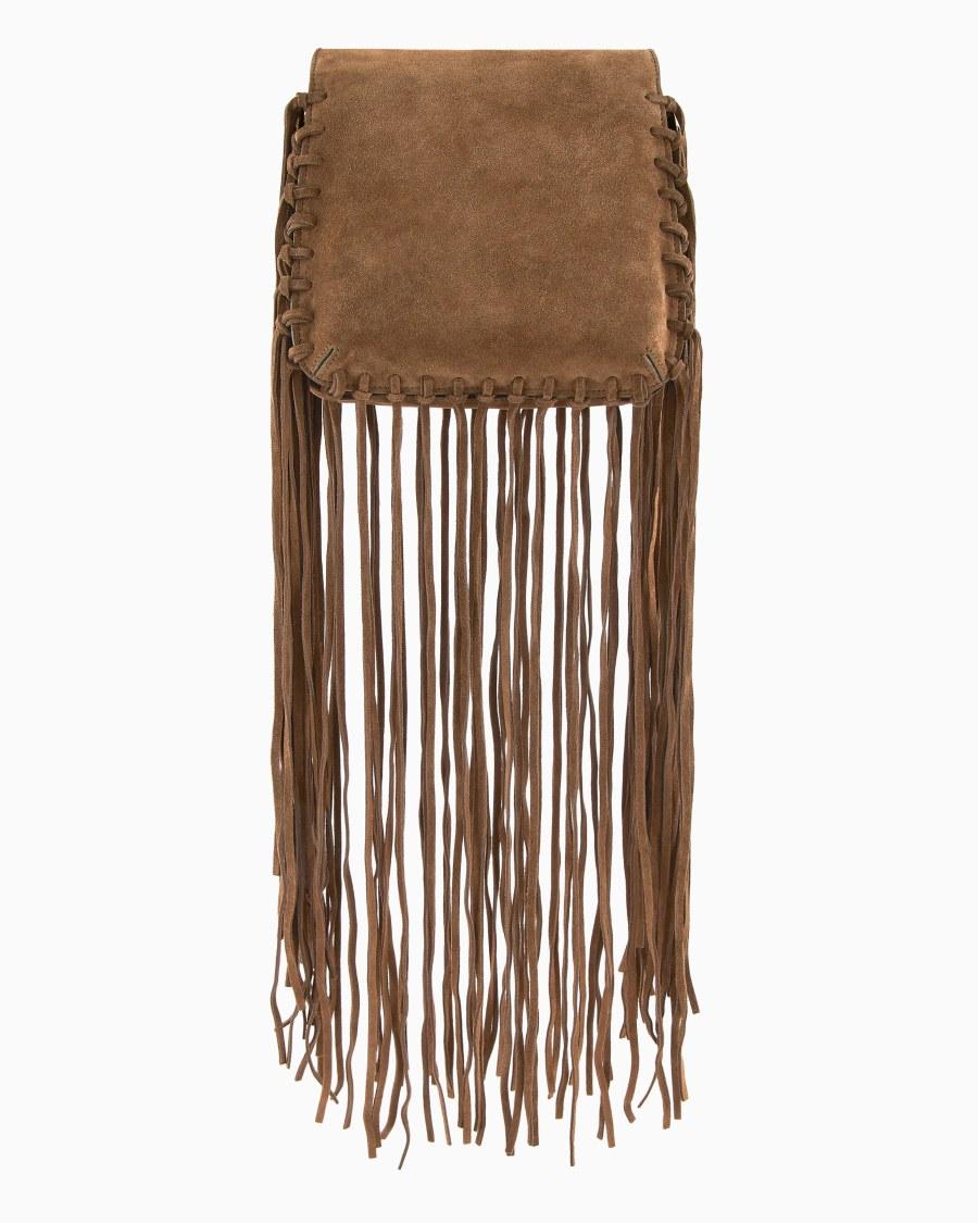The world of armani BORSA LA PRIMA IN PELLE SCAMOSCIATA CON FRANGE Saldi