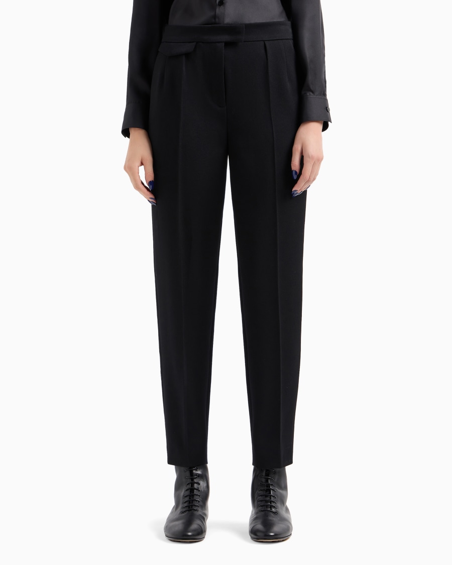 The world of armani PANTALONI DRITTI IN LANA VERGINE Vendite Flash