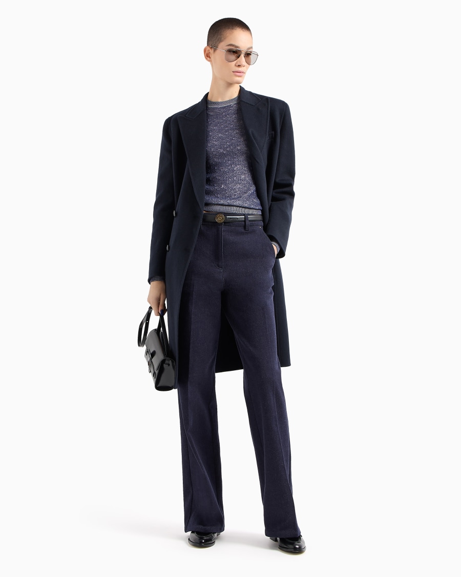 The world of armani DENIM COLLECTION MAGLIA GIROCOLLO IN MISTO VISCOSA GOFFRATA Nuova