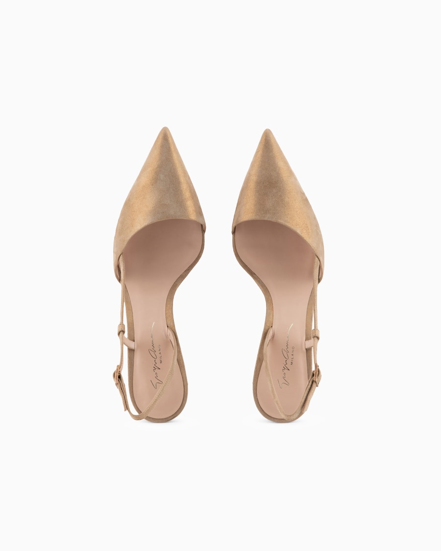 The world of armani SLINGBACK IN PELLE SCAMOSCIATA LAMINATA Italy