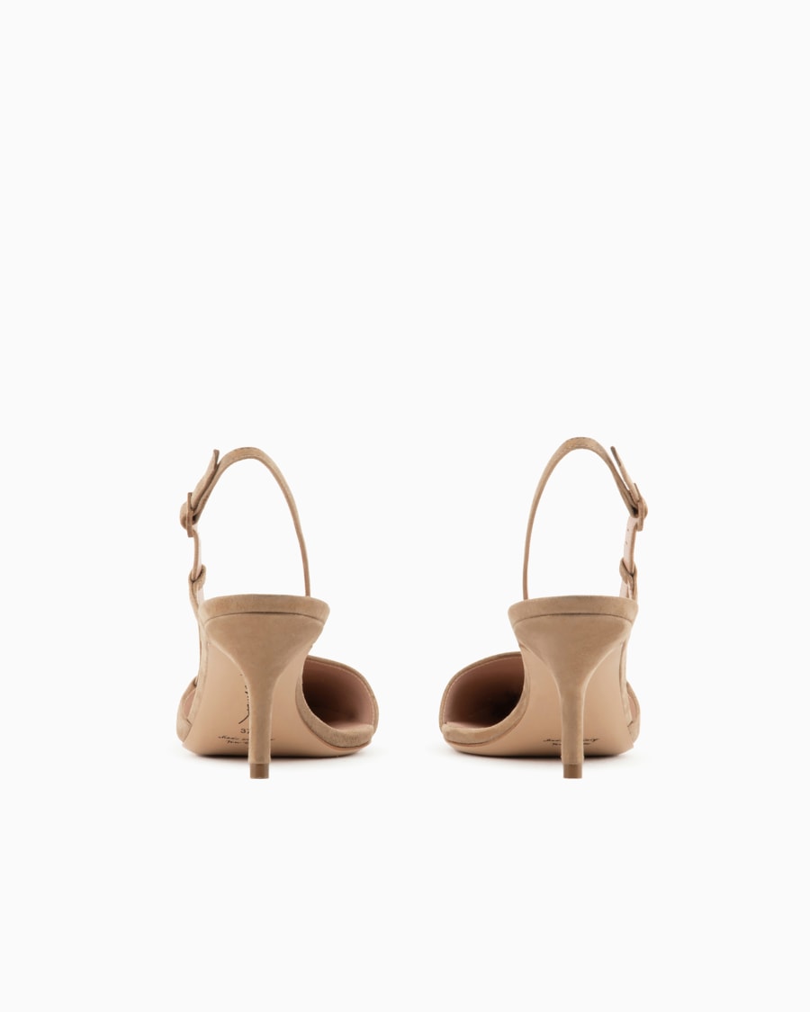 The world of armani SLINGBACK IN PELLE SCAMOSCIATA LAMINATA Italy