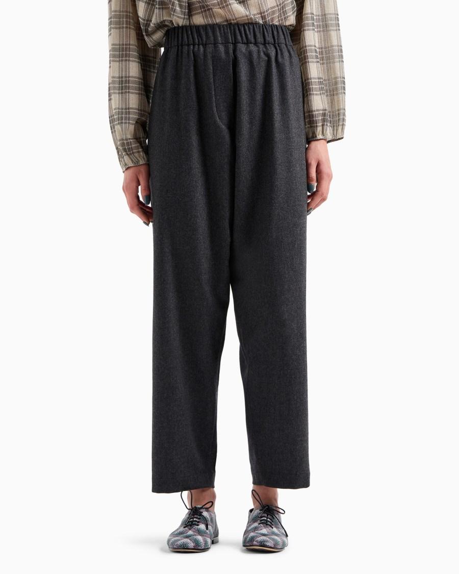 The world of armani PANTALONI MORBIDI IN FLANELLA LANA E CASHMERE Italia