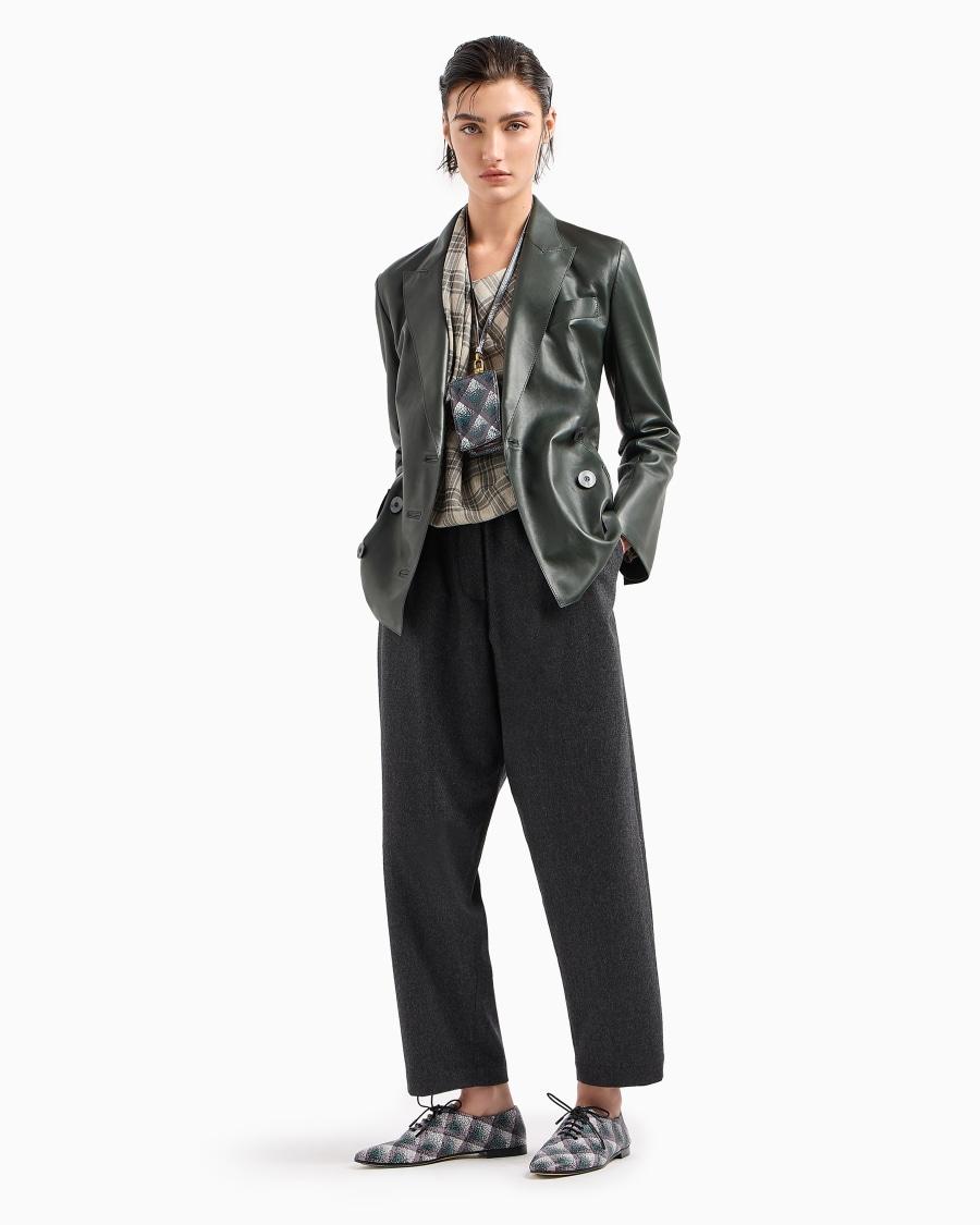 The world of armani PANTALONI MORBIDI IN FLANELLA LANA E CASHMERE Italia