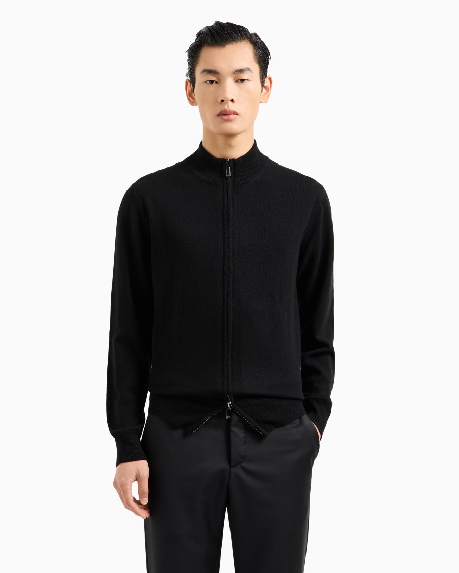 The world of armani CARDIGAN CON ZIP IN CASHMERE In Linea