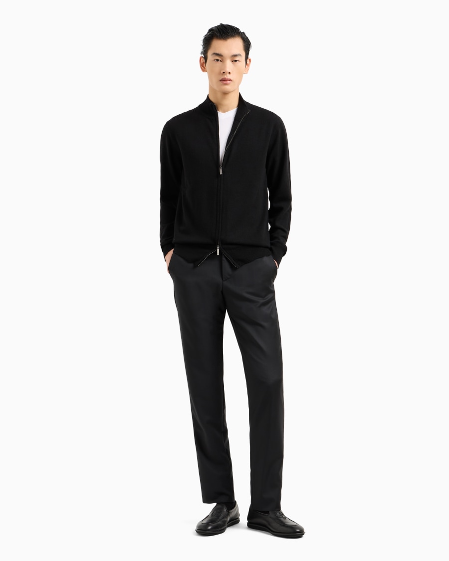 The world of armani CARDIGAN CON ZIP IN CASHMERE In Linea