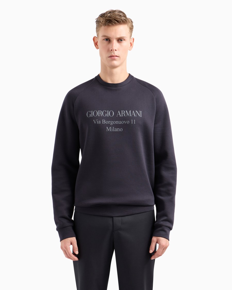 The world of armani FELPA BORGONUOVO 11 IN DOPPIO JERSEY DI COTONE Promozione