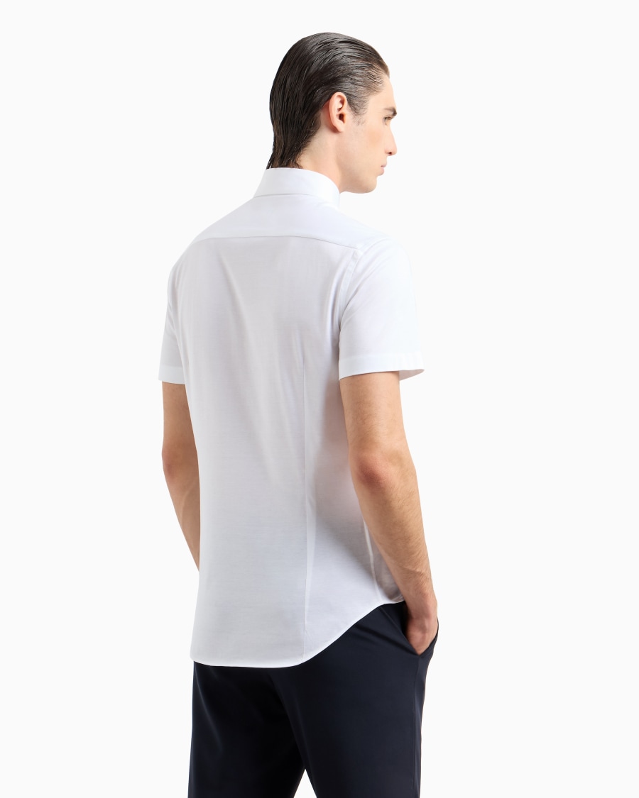 The world of armani CAMICIA A MANICHE CORTE IN JERSEY DI COTONE Spedizione Gratuita