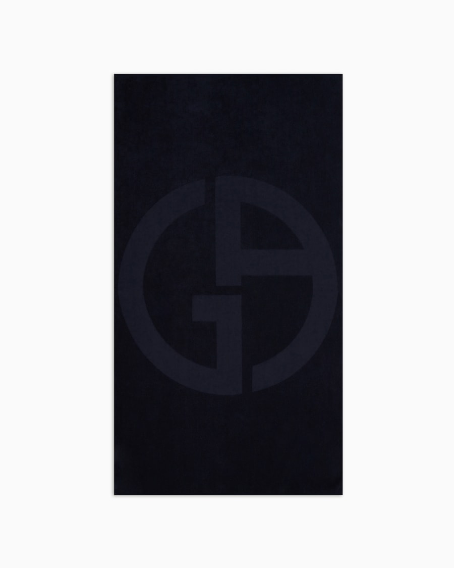 The world of armani TELO MARE IN COTONE CON LOGO JACQUARD Pezzi Unici