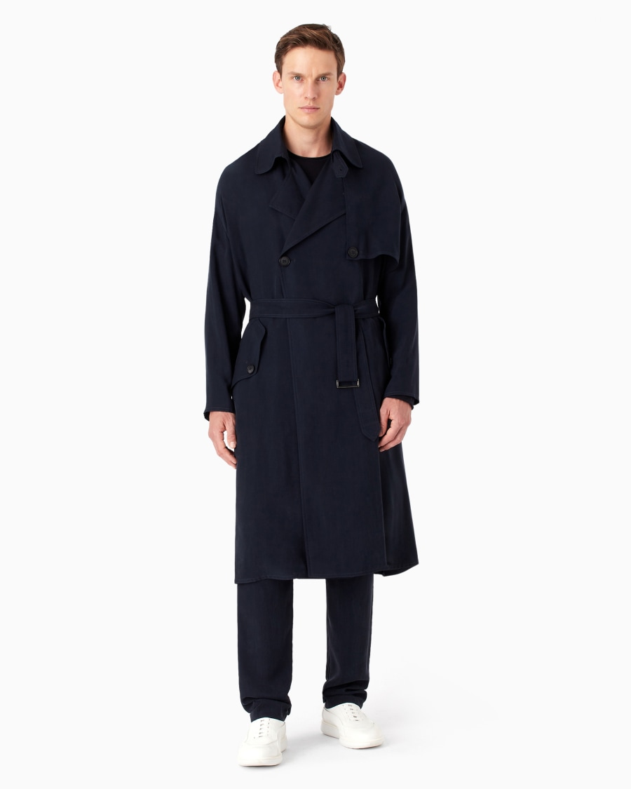 The world of armani TRENCH DOPPIOPETTO ICON IN CUPRO Fino Al -60%