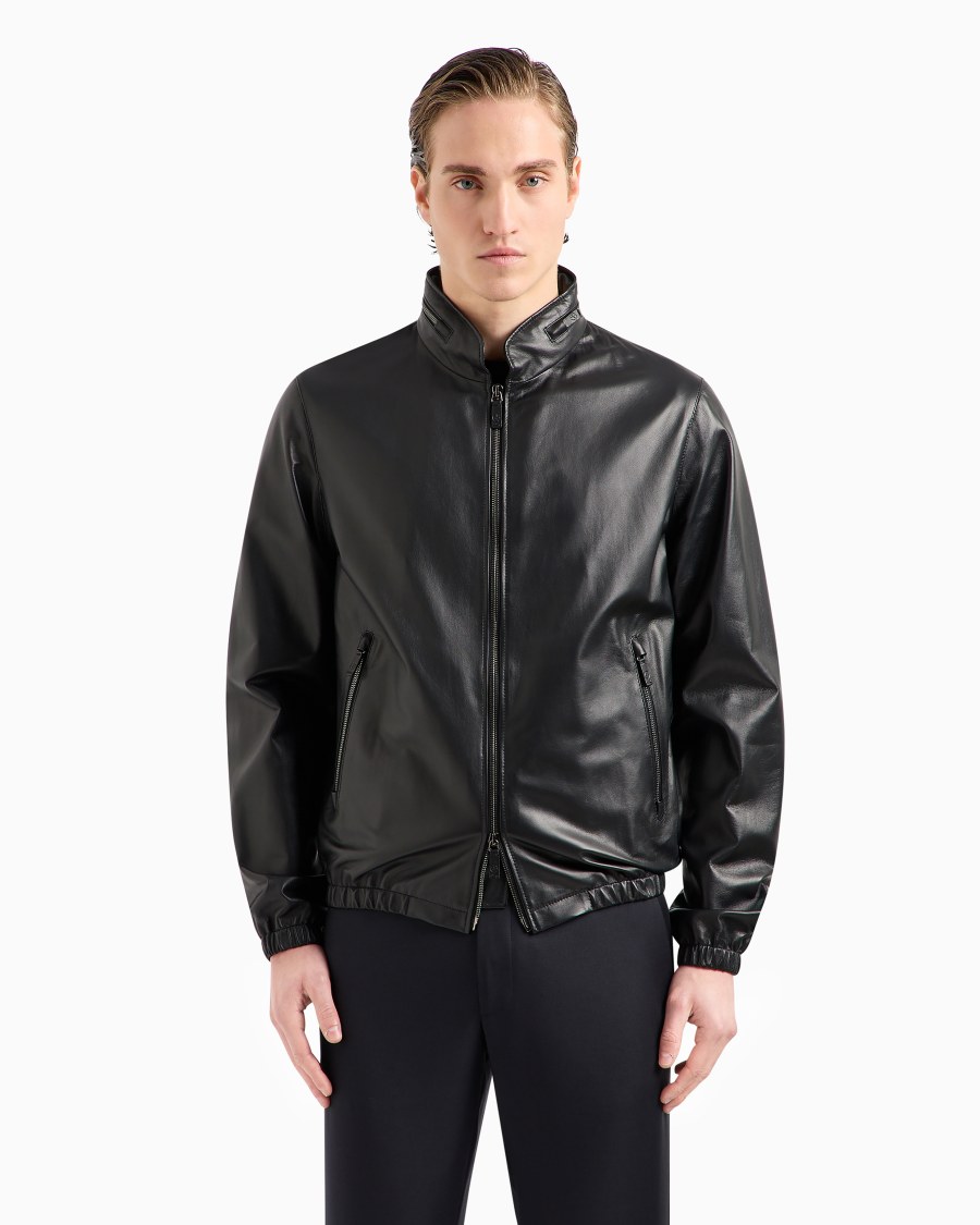 The world of armani BLOUSON IN NAPPA CON ZIP Novità