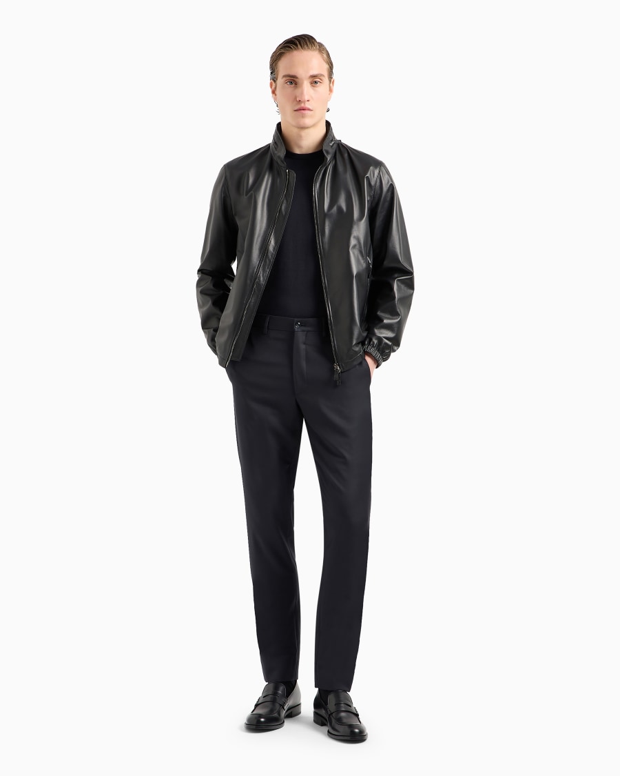 The world of armani BLOUSON IN NAPPA CON ZIP Novità