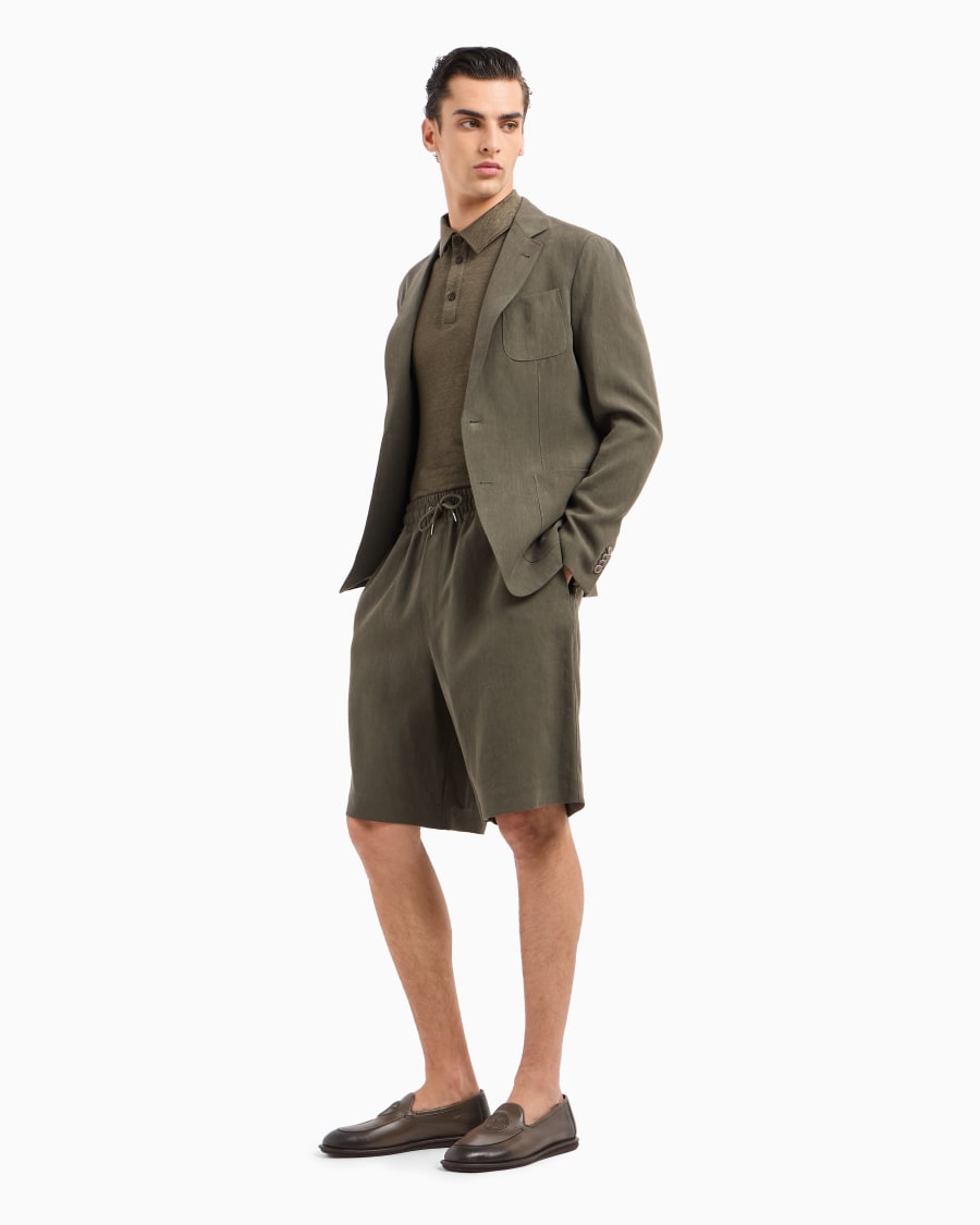 The world of armani POLO A MANICHE CORTE IN JERSEY DI PURO LINO Outlet