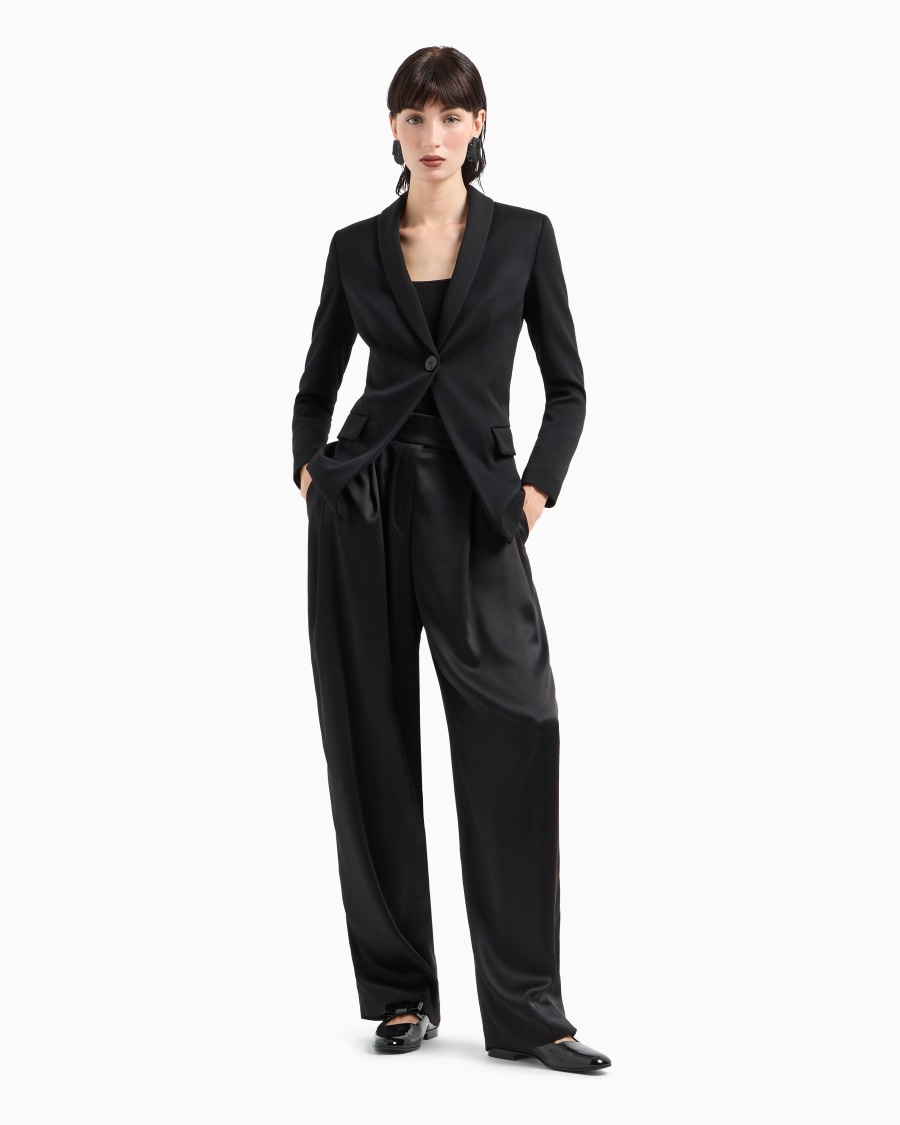 The world of armani MAGLIA GIROCOLLO IN JERSEY DI VISCOSA E CASHMERE JACQUARD ASV Negozio