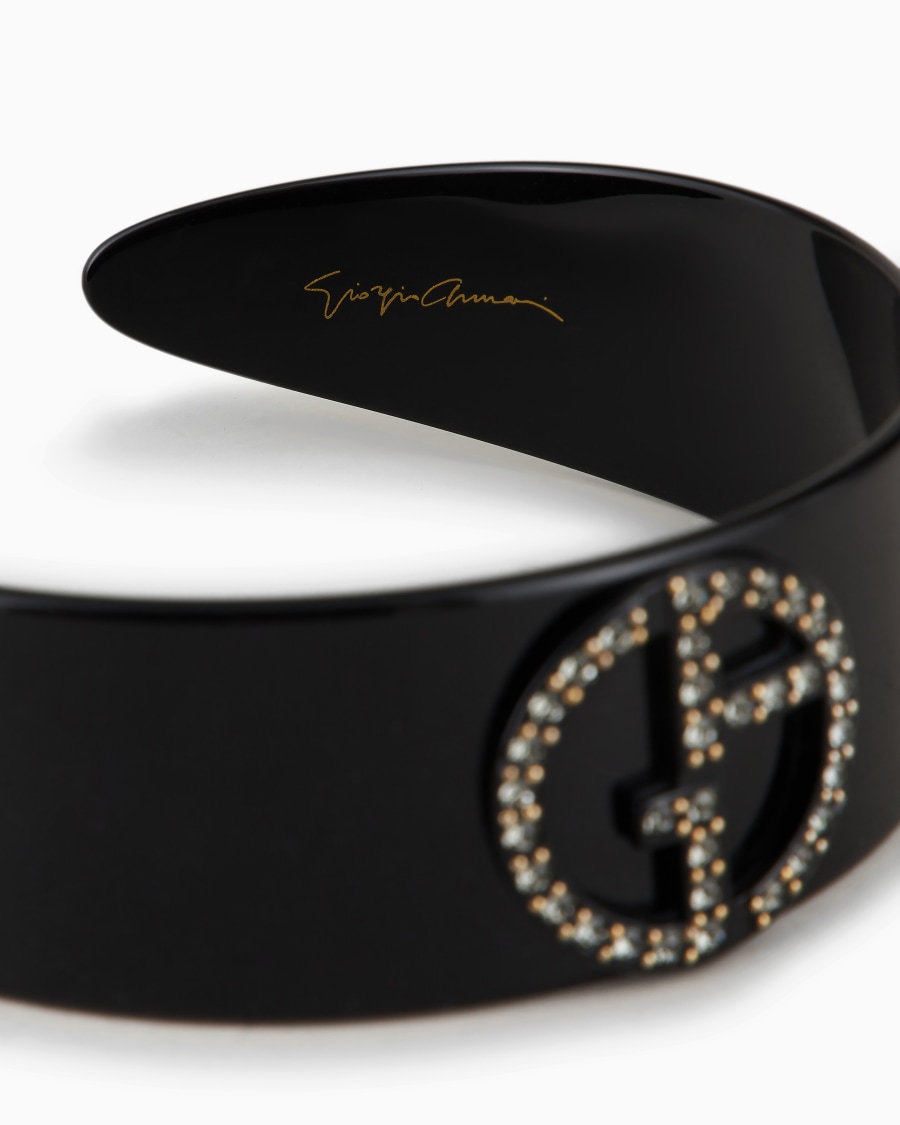 The world of armani CERCHIETTO CON LOGO CRISTALLI Nuova