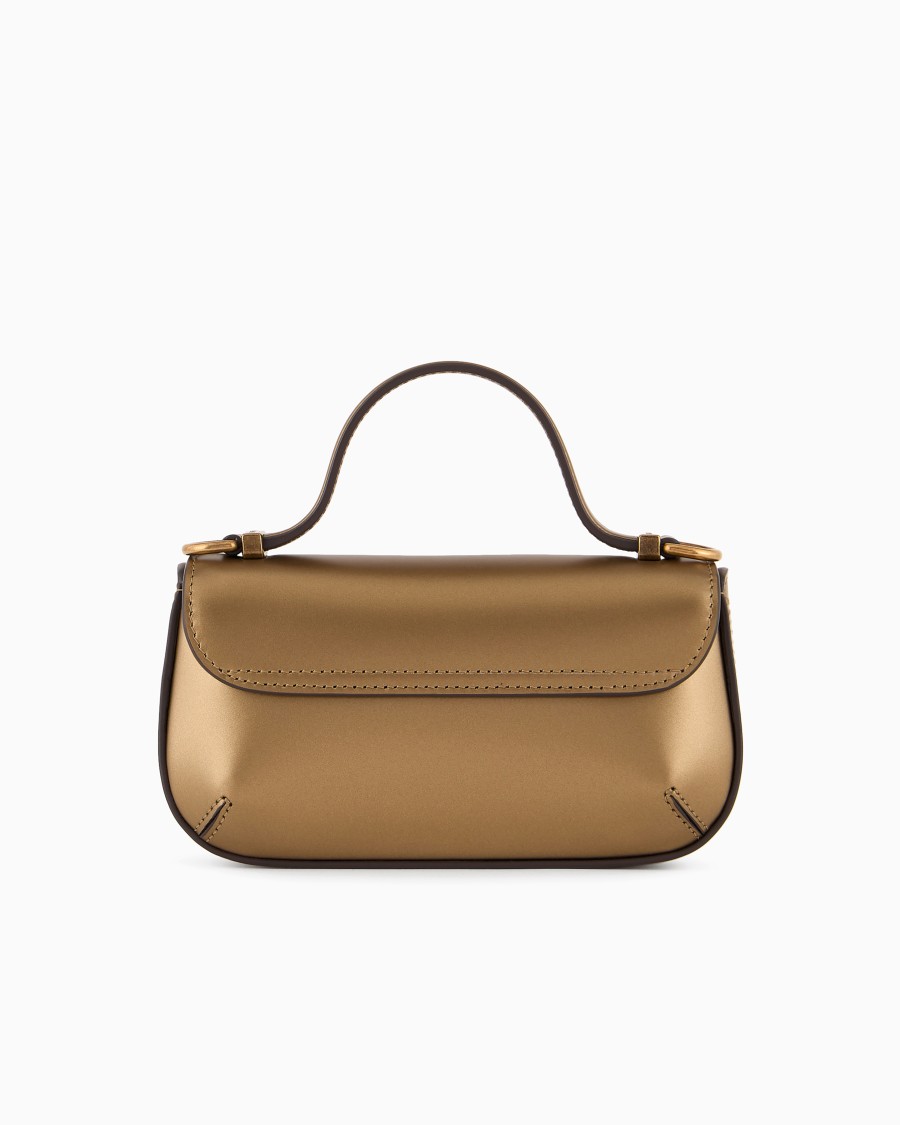 The world of armani MINI BORSA A MANO LA PRIMA IN PELLE LAMINATA In Linea