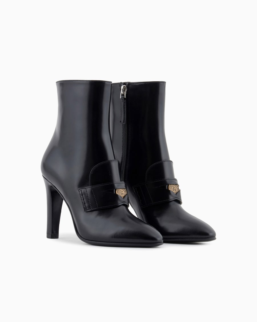 The world of armani STIVALETTI CON TACCO IN PELLE SPAZZOLATA Vendita