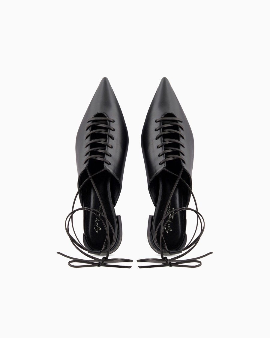 The world of armani BALLERINE IN PELLE CON ALLACCIATURA ALLA CAVIGLIA Flash Sale