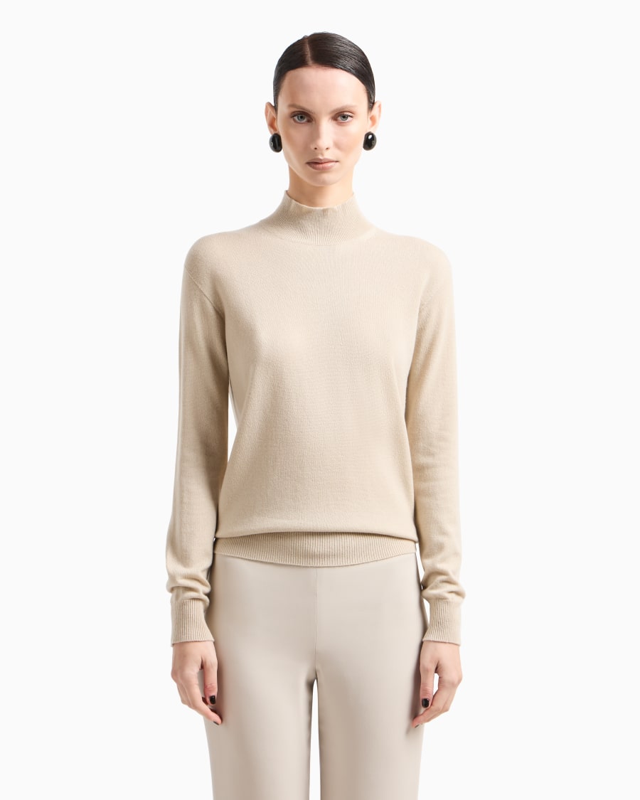 The world of armani MAGLIA CON COLLO A LUPETTO IN CASHMERE In Vendita