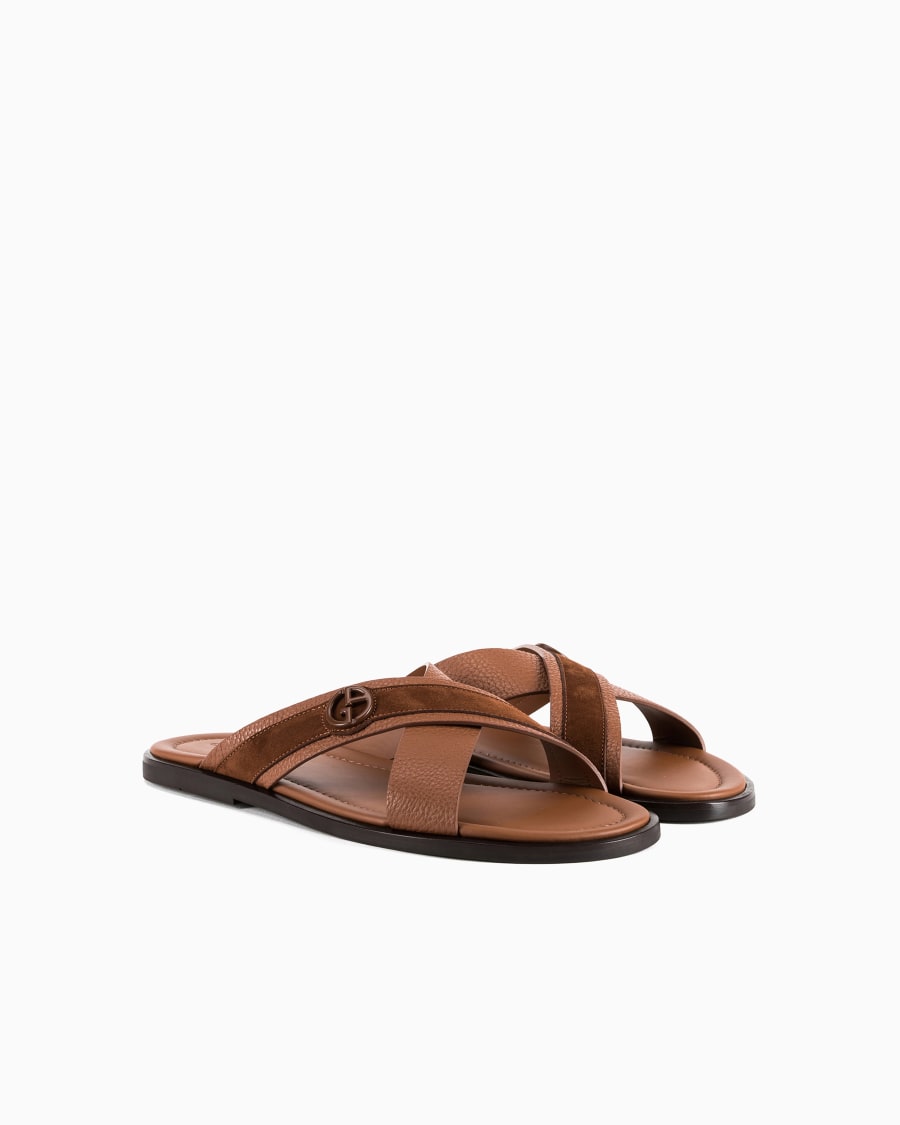 The world of armani SANDALI CROSS IN PELLE SCAMOSCIATA BICOLORE Vendita Economica