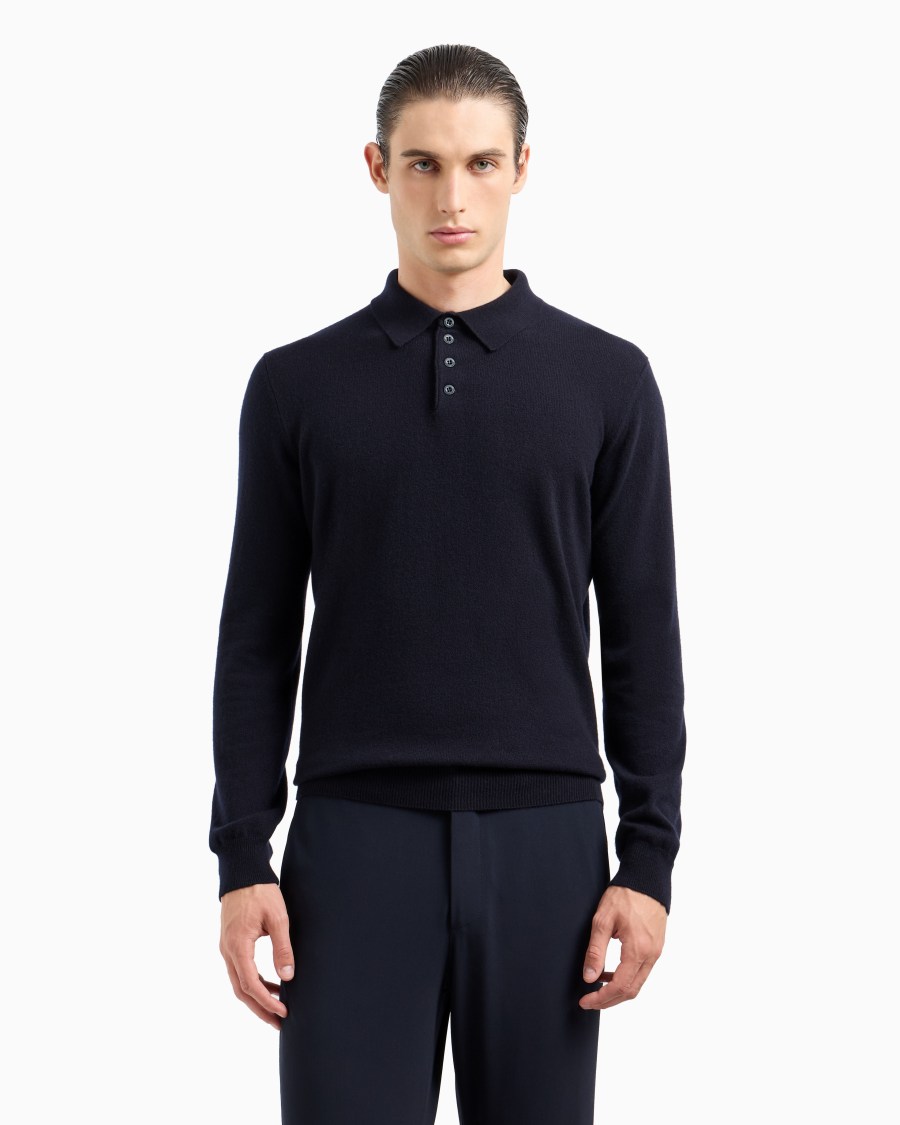 The world of armani POLO A MANICHE LUNGHE IN CASHMERE Negozio
