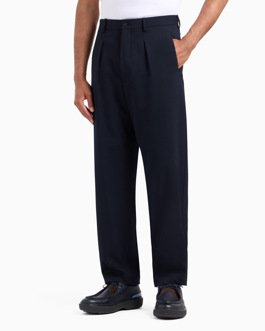 The world of armani PANTALONI A UNA PINCE IN LANA VERGINE STRETCH In Linea