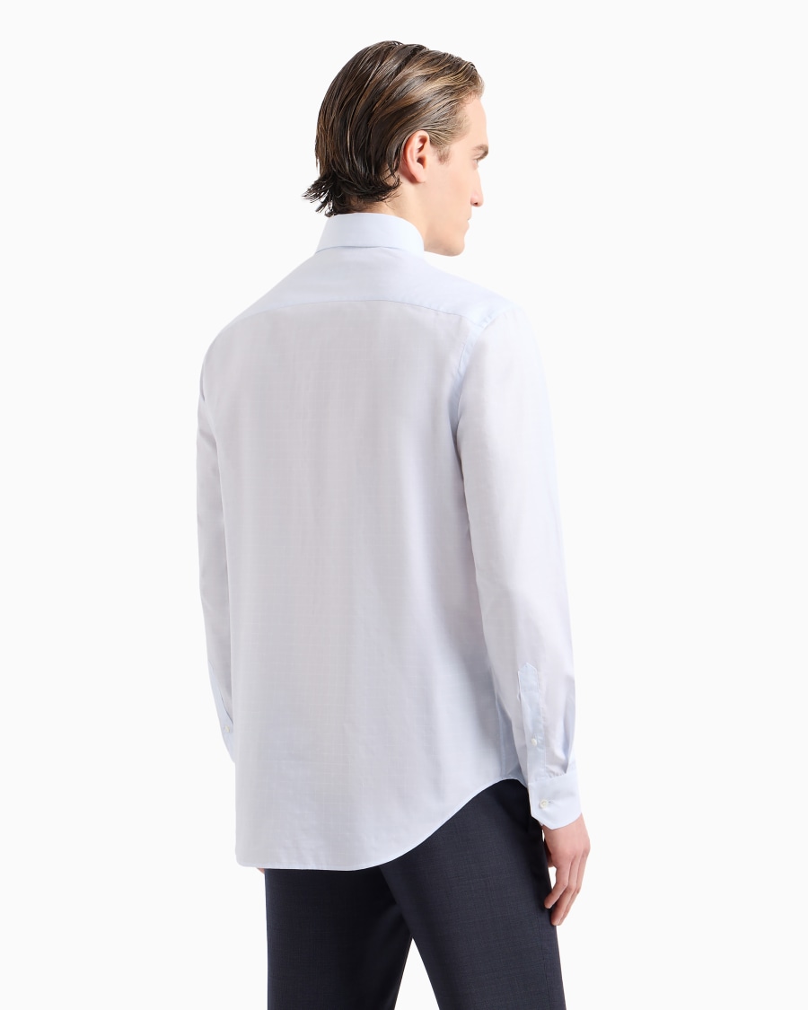 The world of armani CAMICIA REGULAR FIT IN COTONE MICROARMATURATO Vendita