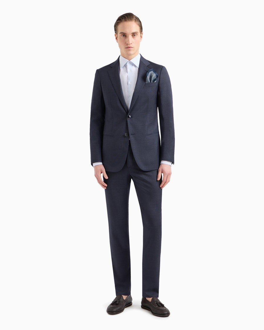 The world of armani CAMICIA REGULAR FIT IN COTONE MICROARMATURATO Vendita