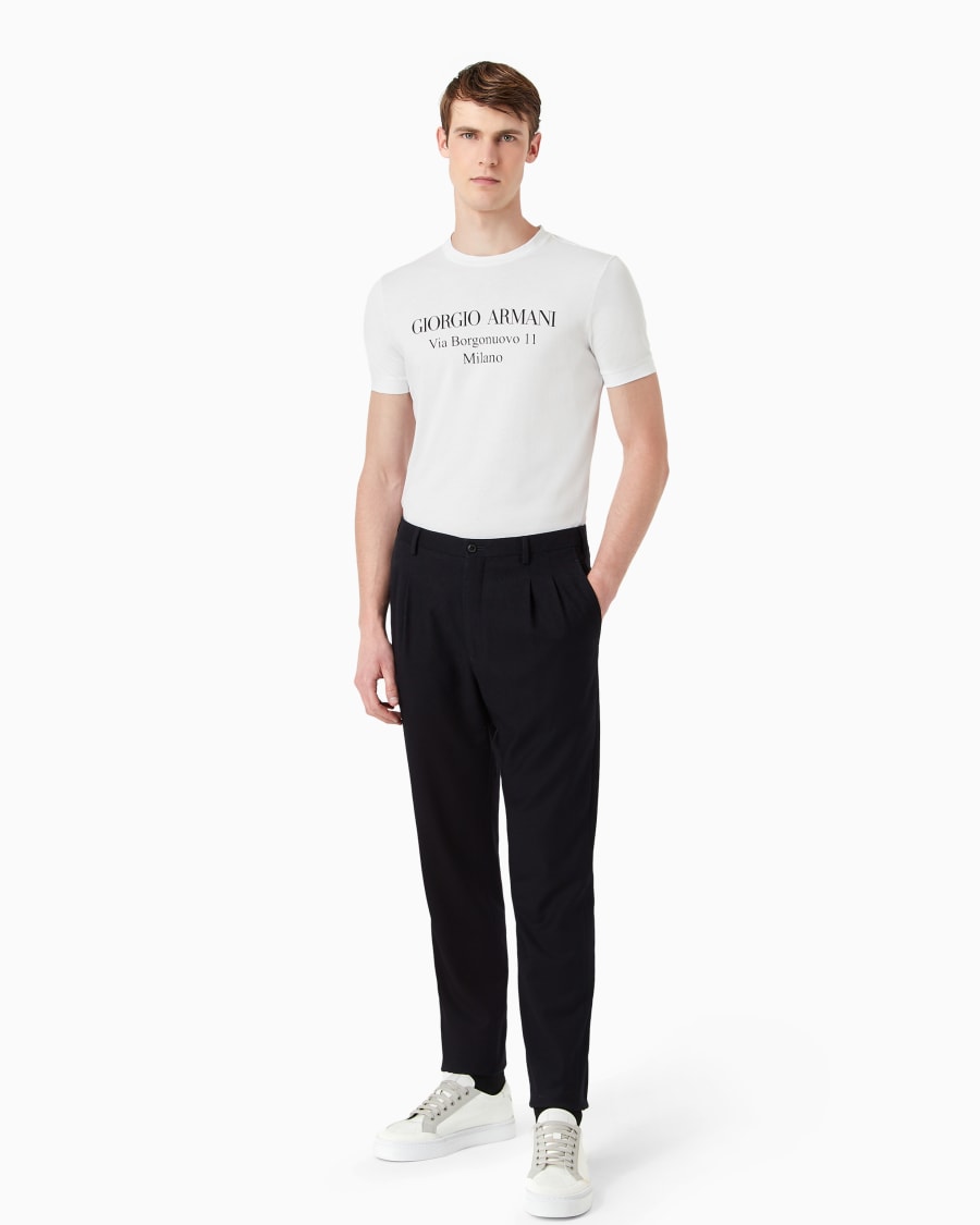 The world of armani T-SHIRT GIROCOLLO BORGONUOVO 11 IN JERSEY DI COTONE PIMA Promozione