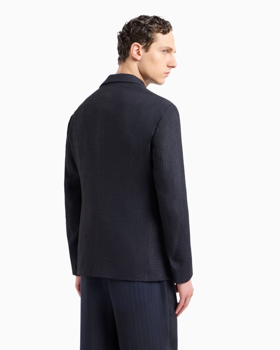 The world of armani GIACCA MONOPETTO IN MISTO CUPRO EFFETTO MESH Pezzi Unici