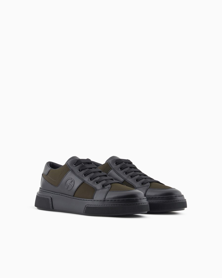 The world of armani SNEAKERS IN PELLE E TESSUTO Negozi Online