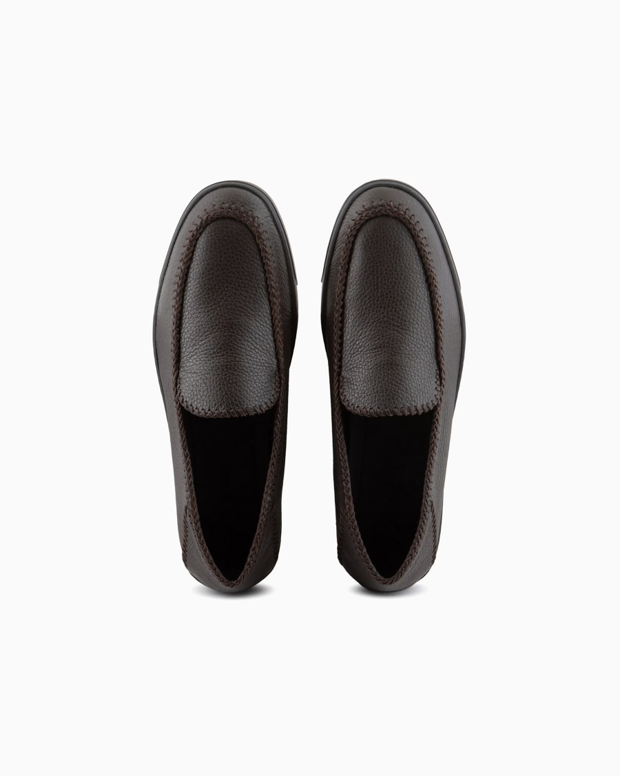 The world of armani GALLERIA 3 SLIP-ON IN CERVO CON INFILATURE Acquista Ora