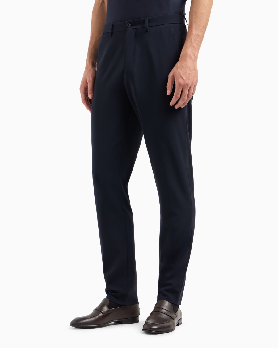 The world of armani PANTALONI IN TELA DI LANA BISTRETCH Fino Al -60%