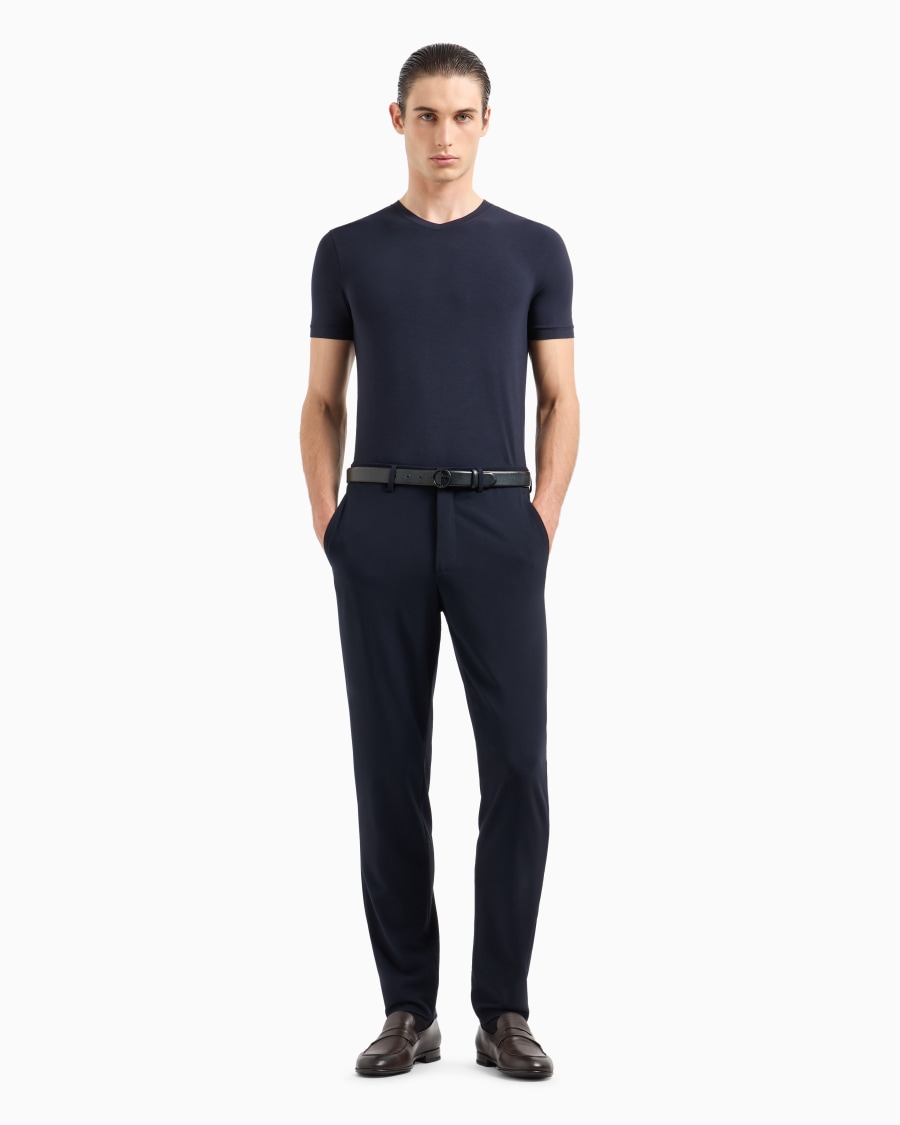 The world of armani PANTALONI IN TELA DI LANA BISTRETCH Fino Al -60%