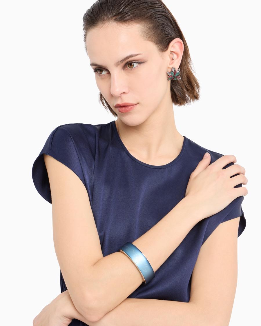 The world of armani BRACCIALE RIGIDO CON LOGO SIGNATURE Outlet