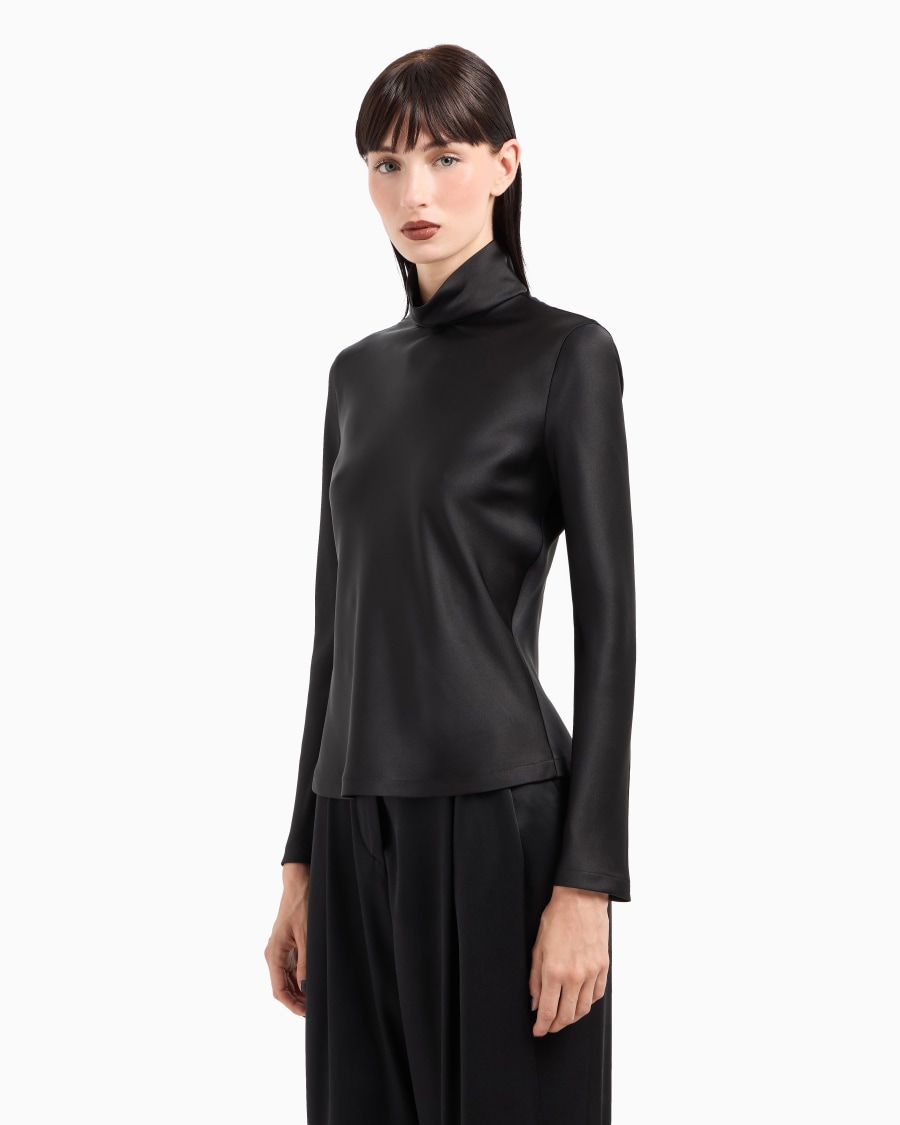 The world of armani BLUSA A MANICHE LUNGHE IN DOPPIO RASO DI SETA Negozio