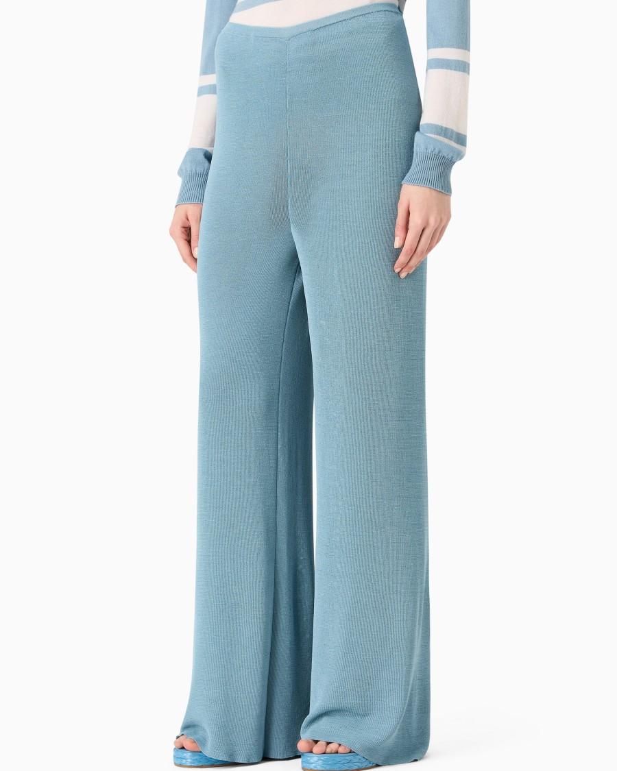 The world of armani PANTALONI IN MAGLIA DI MISTO VISCOSA Nuova
