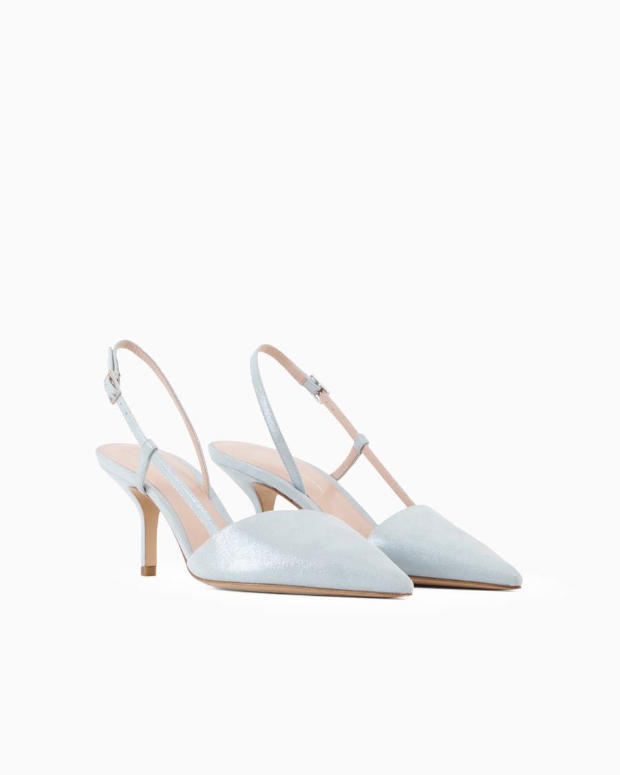 The world of armani SLINGBACK IN PELLE SCAMOSCIATA LAMINATA 2025