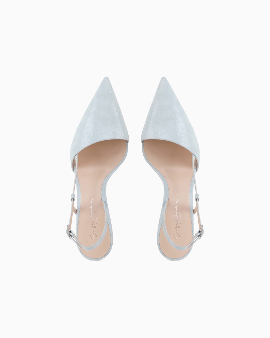 The world of armani SLINGBACK IN PELLE SCAMOSCIATA LAMINATA 2025