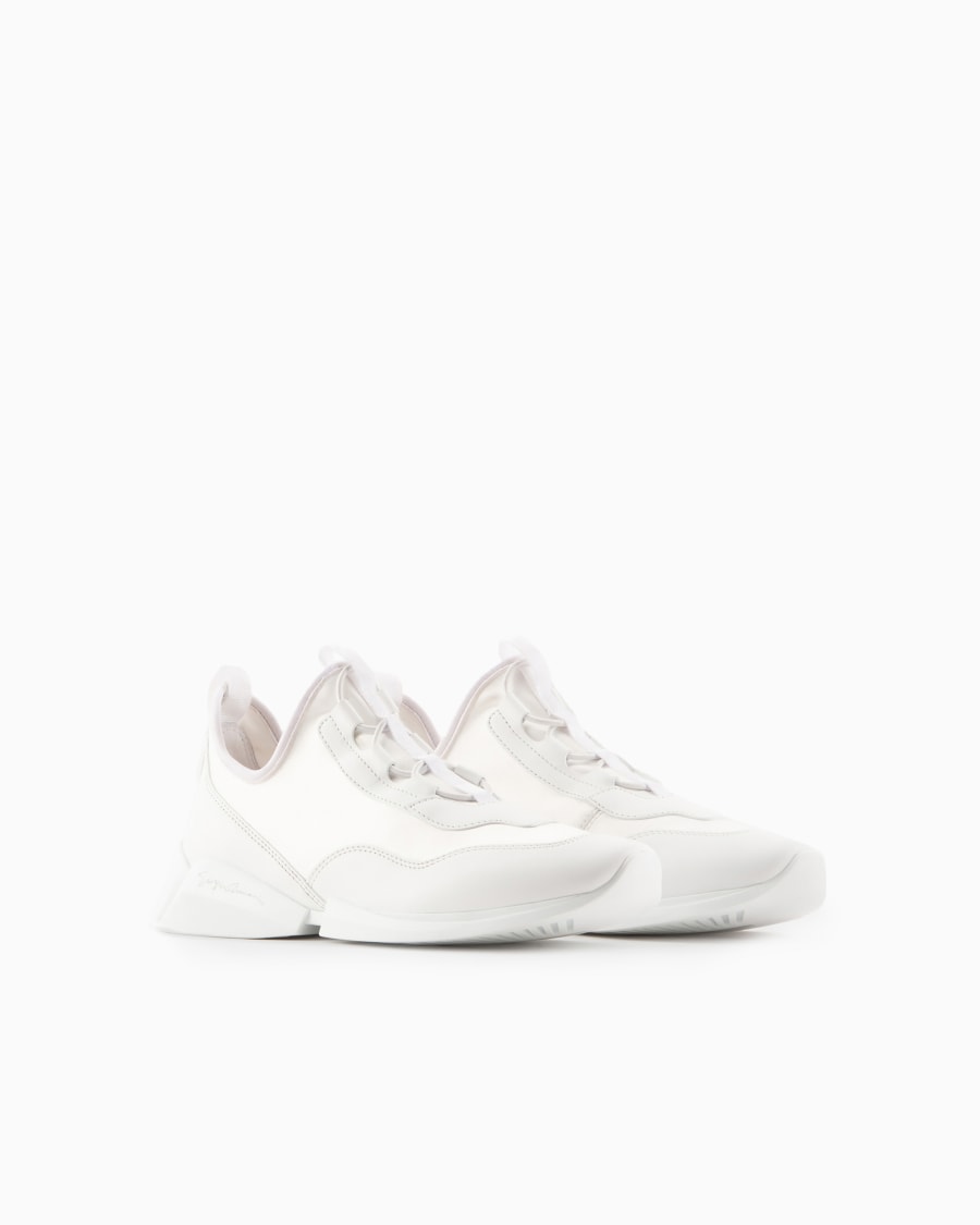 The world of armani SNEAKERS IN TESSUTO TECNICO E PELLE In Linea