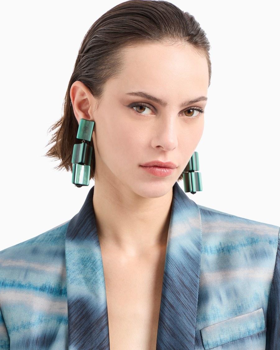 The world of armani ORECCHINI A CLIP CON PENDENTI IN RESINA Promozione