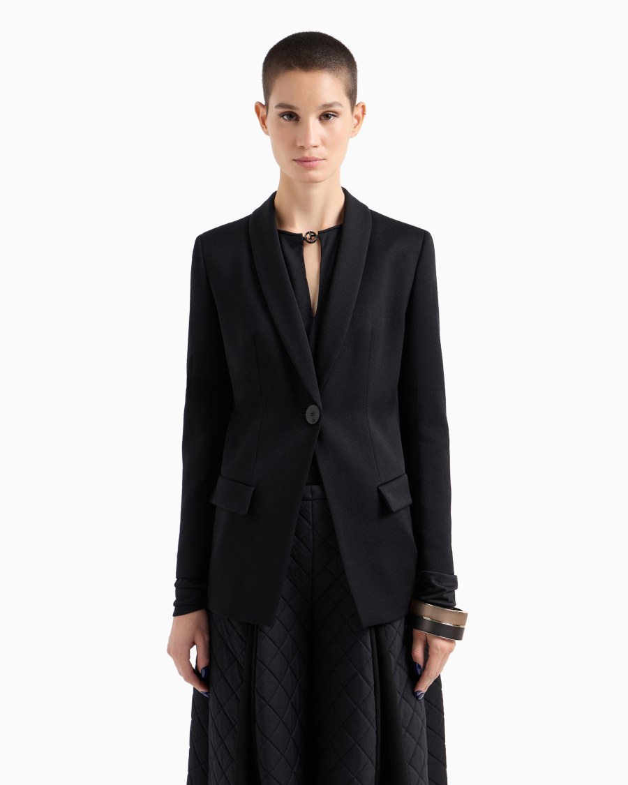The world of armani GIACCA MONOPETTO IN LANA VERGINE Saldi