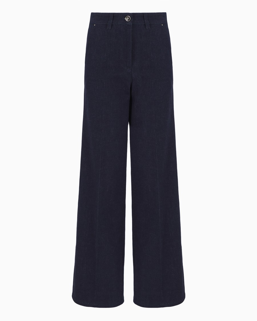 The world of armani DENIM COLLECTION PANTALONI 5 TASCHE A PALAZZO IN DENIM STRETCH